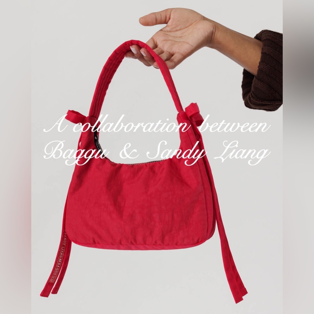Baggu x Sandy Liang Mini Bow Bag in Candy Apple